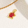 Chapado de cobre de circonio de color nicho personalizado 18k colgante de animal tortuga pulsera versátil simple collar accesorios de joyería DIY