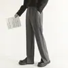 Pantalones de Traje Negros para Hombre, Pantalones Anchos de Talla Grande Holgados Estilo Hong Kong para Hombre, Pantalones Rectos Casuales de Moda Popular High Street