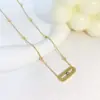 Nuevo Collar de Acero Inoxidable con Colgante de Doble Capa, Cadena para Clavícula Versátil Simple y de Alta Gama, Exquisito Juego de Joyería de Pulsera, Acero de Titanio