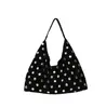Bolso Tote de Gamuza Transfronterizo para Mujer, Diseño de Nicho, Bolso de Hombro con Remaches Estilo Motociclista, Gran Capacidad para Viajar