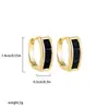 Brincos de Argola Quadrados de Zircônia em Ouro 18K Transfronteiriços Europeus e Americanos Brincos de Argola Brincos de Argola Brincos Simples de Luxo Leve Sensação de Alto Padrão