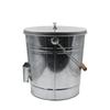 Cubo de alimentación directo de fábrica lámina de hierro galvanizado con tapa cubo de almacenamiento de grano para mascotas con asa de madera asa cubo de almacenamiento cubo de alimentación
