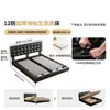 Cama Alta Especial de Waffle Tongyu Cama Ultra Delgada Mesita de Noche Apartamento Pequeño Dormitorio Principal Estilo Retro de Cuero Cama Doble para Boda