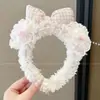 Linha do cabelo alta presilha de cabelo requintada atmosfera fofa faixa de cabeça adorno de cabeça estilo coreano feminina tiaras de cabeça de urso não apertam no elástico do cabelo