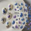 Nuevos stickers para uñas color caramelo divertidos calcomanías para uñas de carita feliz de gelatina decoraciones de dibujos animados de bloque de color en relieve