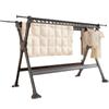 Varal de Chão para Casa Varanda, Varão de Roupa Dobrável para Uso Interno e Externo, Cabide Retrátil para Secar Roupas e Cobertores