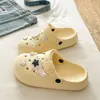 Sandalias Retro Japonesas para Exteriores con Estampado de Puntos y Estrellas, Zapatos Birken de EVA, Sandalias Versátiles de Punta Cerrada para Personas Perezosas, Crocs para Mujer