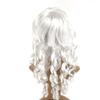 Peluca larga ondulada blanca para cabeza de animación, fábrica de pelucas para cosplay en stock, venta directa