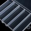 Caja de embalaje con particiones para gotas de cera de lacre de 5 compartimentos, caja de almacenamiento fija, plástico transparente para joyería, abalorios, equipo de pesca, caja de pesca