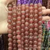 Lluvia de Sakura Cuentas Redondas Color Cristal de Fresa Jade Cuentas Sueltas Cuentas de Jade Fresa Accesorios Dly Semiacabados Mayoreo