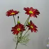 Crisantemo Artificial Pequeño de Tallo Único Multicabeza para Fotografía del Festival Qingsming Accesorios Ramo Margarita Artificial de Tacto Real
