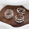 Raposa de Prata Cross-border Novo Micro-movimento Anel de Transferência Contas Creative Ring Free Rotation Anti-stress Anxiety Ring Roupa de mão feminina