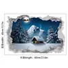 Adesivos de Parede Decorativos com Atmosfera Natalina Transfronteiriça para Quarto Sala de Estar Pintura de Fundo de Natal Adesivos de Decoração de Parede Autoadesivos