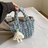 Nova bolsa de ombro plissada com bolhas de nuvem para deslocamento, bolsa simples de grande capacidade, estilo coreano, bolsa feminina para celular