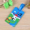 Venta al por mayor de fábrica etiqueta de equipaje de goma suave de dibujos animados pase de abordar de PVC lindo etiqueta de equipaje creativa juego de tarjetas de goma suave de PVC