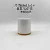 Conjunto de 4 Peças de Frascos de Cerâmica Branca para Loção com Base à Prova de Umidade de Madeira Maciça, Artefato de Armazenamento para Bancada de Banheiro, Simples e de Alto Padrão