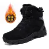 Botas de Inverno Masculinas com Lã Adicionada para Aquecimento, Sapatos de Algodão de Cano Alto, Botas Táticas de Tamanho Grande para Homens, Botas de Caminhada ao Ar Livre para Homens