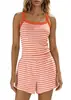 Conjunto de Camisola de Rayas y Shorts Transfronterizo Europeo y Americano Verano 2026 para Mujer, Ropa Casual para el Hogar, Adecuado para Usar al Aire Libre, Conjunto de Dos Piezas Estilo Vacaciones