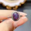 Anillo Popular de Ópalo Negro Natural al por Mayor de Fábrica Plata S925 Incrustado Piedra Principal 6*8 Joyería de Lujo Venta Directa de Fábrica