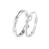 Anillo índice nuevo 2025 dulce liso con lazo diseño femenino nicho alta gama simple anillo liso abierto
