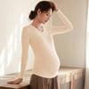[Personalizado] Ropa de Maternidad con Cálido Forro Doble Cara Cepillado Otoño e Invierno Nueva Prenda Exterior Talla Grande Cubre Vientre Versátil Camiseta Básica
