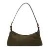 Bolso de nicho minimalista de cuero esmerilado para mujer, nuevo bolso de ante vintage para el hombro otoño 2025, bolso cruzado casual para el día a día