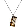 Collar retro de leopardo con peine, cadena larga para suéter, diseño de nicho para mujer, collar de ácido acético, accesorios de cuello con cuerda negra de alta gama