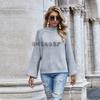 Suéter Feminino Versátil de Tricô para Trabalho, Estilo Vazado Europeu e Americano de Outono e Inverno, Gola Redonda, Manga Longa, Novo Estilo Europeu e Americano