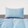 Fundas de almohada de algodón de fibra larga de hotel cinco estrellas, algodón puro, estilo minimalista nórdico, fundas de almohada rayadas texturizadas, un par
