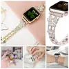 Adecuado para Apple Iwatch567Se Metal Incrustado de Diamantes Applewatch89Ultra Pulsera de Joyería para Reloj Trébol
