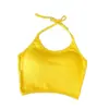 Lingerie Sexy com Alças Strappy e Gola Halter, Hot Girl, com Lindo Design nas Costas, Top Sem Costas de Verão com Bojo, Versátil Tubinho para Usar como Base