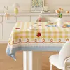 Toalha de mesa estilo ins, fresca e simples, à prova d'água, à prova de óleo, fácil de limpar, fofa para sala de estar e mesa de jantar em casa, toalha de mesa de centro fresca e simples