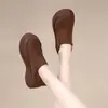 Zapatos Birkenstock Gruesos de Estilo Británico Retro para Mujer Zapatos de Plataforma Individuales 2026 Nuevos Mocasines Versátiles de Gamuza para Mujer