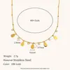 Corrente de Coleta de Corrente Transfronteiriça Europeia e Americana Corrente de Clipe Geométrica Colar de Corrente de Contas Flor Colar com Pingente Banhado a Ouro 18K de Aço Inoxidável Luxo Leve Francês