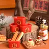 Gato de la Suerte de Año Nuevo YQT Impresión a Doble Cara Cesta Roja para Pan Juego de Comida en Miniatura Accesorios de Resina Joyería DIY Adornos Pequeños