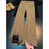 Pantalones rectos de pana retro estilo americano, colección de otoño para hombre, corte holgado, talla grande, pantalones de pierna ancha, marca de moda, cintura elástica, pantalones largos casuales