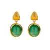 Brincos de Tarraxa S925 Prata Banhada a Ouro Esmeralda Africana em Formato de Ovo, Simples e Estilosos, Versáteis para o Dia a Dia, Brincos Elegantes e Exquisitos
