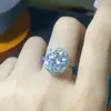 Anel Mosang de Diamante Cor de Fogo Super Bom Pedra Principal 6 quilates Redondo 12mm com Grande Certificado GRA Cartão Preto dos EUA