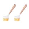 Cepillo para ollas con mango de imitación madera cepillo para ollas de cocina cepillo para ollas de mango largo cepillo para ollas de cocina universal artefacto para ollas no lastima la mano cepillo para ollas al por mayor