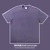 Camiseta Pesada 300G Cor Sólida Vintage Lavada Transfronteiriça Masculina e Feminina Solta Ombro Caído Manga Curta Marca Tendência Top Liso