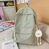 Mochila Casual de Gran Capacidad Estilo Ins Moda para Chicas Estilo Coreano Cuadros Simple Estudiante Universitario Bolsa Escolar Mochila de Viaje