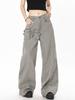 OREETA marca de moda diseño pantalones de overol de peso pesado micro-la marca de moda diseño de deconstrucción empalme bolsillo de parche overol pantalones cargo