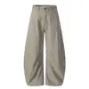 Pantalones de Trabajo Retro Americanos 11Kn Color Marrón Té para Hombres y Mujeres con Diseño de Corte Tridimensional, Corte Holgado y Pantalones Curvos Estilo Leñador
