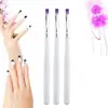 Caneta de fototerapia com ponta plana para nail art, comumente usada para pintura; Pincel especial para extensão de unhas; Pincel para cola; Haste branca; Pincel para nail art; Ferramentas e suprimentos para cola.
