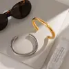 Jingqiao Pulsera de Acero Inoxidable Europea y Americana Joyería Femenina de Gama Alta Pulsera Abierta Dorada Joyería de Acero de Titanio Pulsera Transfronteriza