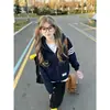 Cárdigan Sudadera Corta con Capucha Tres Rayas Otoño 2026 para Hombres y Mujeres Estilo Coreano Holgado con Cremallera Ropa Exterior Petite Top