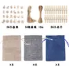 Traje de bolsillo de lino con cordón de Navidad, calendario de Adviento, cuenta regresiva, etiqueta de madera, traje en stock, bolsillo con cordón, venta al por mayor