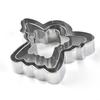 Molde nuevo para galletas de acero inoxidable oso 3 piezas molde para pastel caricatura pan al vapor molde para hornear liso transfronterizo
