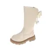 Botas Altas de Moda Estilo Británico para Niñas Novedades Otoño/Invierno 2026 Botas de Piel con Felpa para Niños Medianos y Grandes Versátiles Botas de Princesa Elegantes