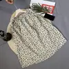 Falda Midi de Verano Estampado Floral de Cintura Alta Elástica Vintage Línea A Versátil Adelgazante Artística Retro Falda Paraguas